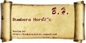 Bumbera Horác névjegykártya